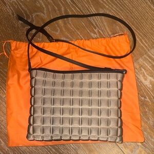 Elegant Brown Quilted Messenger Bag